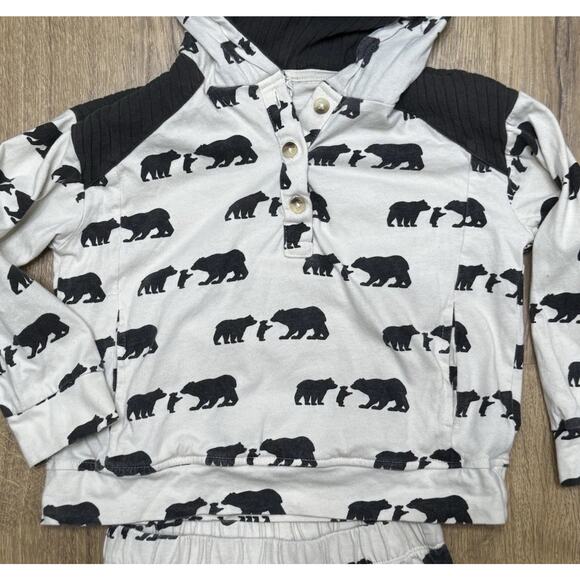 Kate Quinn 2 Piece Kid Size 5Y Bears Lounge Pants Hooded Shirt Organic Cotton - Picture 4 of 10